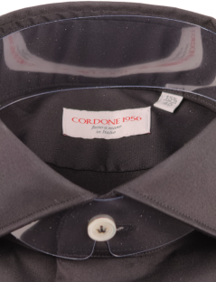 Cordone 1956 černá stretch popelín slim fit košile