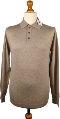 CARACCIOLO 1962 Knitted Polo Shirt | 20% Cashmere, Buttons (New)