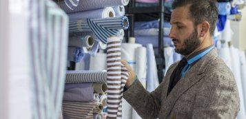 Borriello Napoli — selecting shirt fabrics Borriello Napoli — selecting shirt fabrics