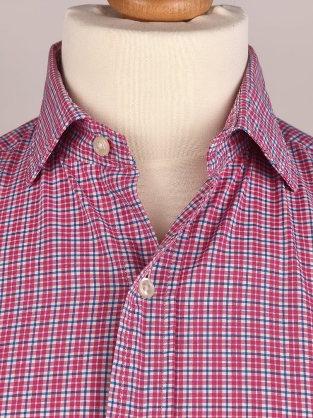 Ralph Lauren SLIM FIT | Růžová/Bílá Kostka, Stretch Materiál (Vel. M)