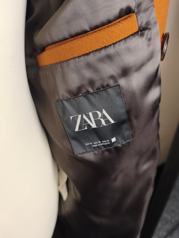 Kabát ZARA s Páskem | 75% Vlna, Rezavá/Oranžová (Vel. M/L)