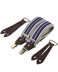 Bertelles Selvedge Wide Braces with Ecru Stripe
