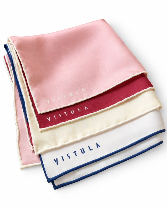 Vistula silk pocket square with rolled edges