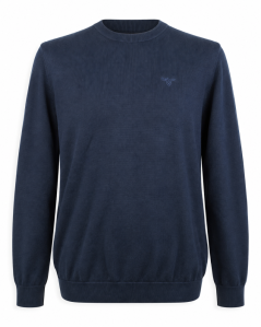 Klasický svetr BARBOUR Crewneck | Hladký úplet, 100% Bavlna (Vel. L)