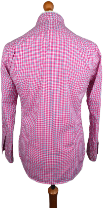 Ralph Lauren SLIM FIT | Růžová/Bílá Kostka, Stretch Materiál (Vel. M)