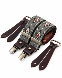 Bertelles Selvedge Wide Braces with Aztec Pattern
