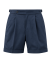 Couturier Parisien Navy Pleated Cotton Shorts - Size: L
