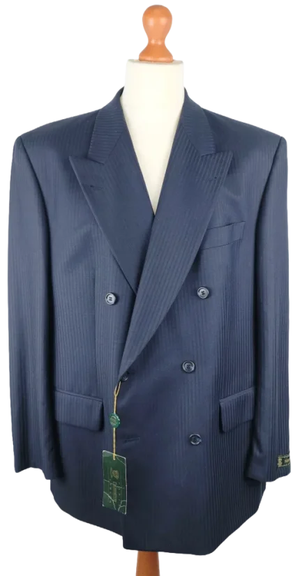 Dormeuil vintage double-breasted navy striped suit