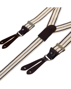 Bertelles Selvedge Wide Braces with Navy Stripe