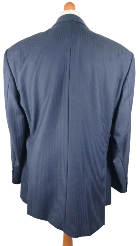 Dormeuil vintage double-breasted navy striped suit