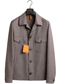 Scarano Napoli Brown Lightweight Flannel Overshirt