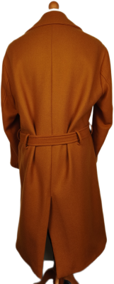 Kabát ZARA s Páskem | 75% Vlna, Rezavá/Oranžová (Vel. M/L)