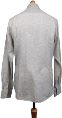 Pánská košile The Shirt Factory | LEN & BAVLNA, Slim Fit (Šedá | Vel. 39/M)