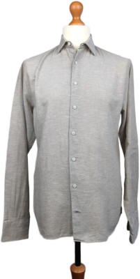 Pánská košile The Shirt Factory | LEN & BAVLNA, Slim Fit (Šedá | Vel. 39/M)