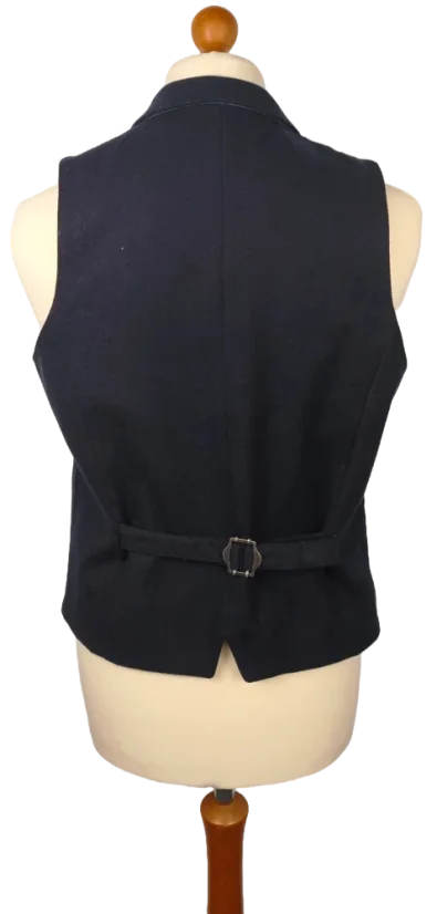 Wool Vest with Lapels SPITALFIELDS | Navy Blue