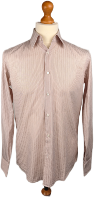 Klasická košile HUGO BOSS | Bordo proužek, 100% Bavlna (Vel. M)