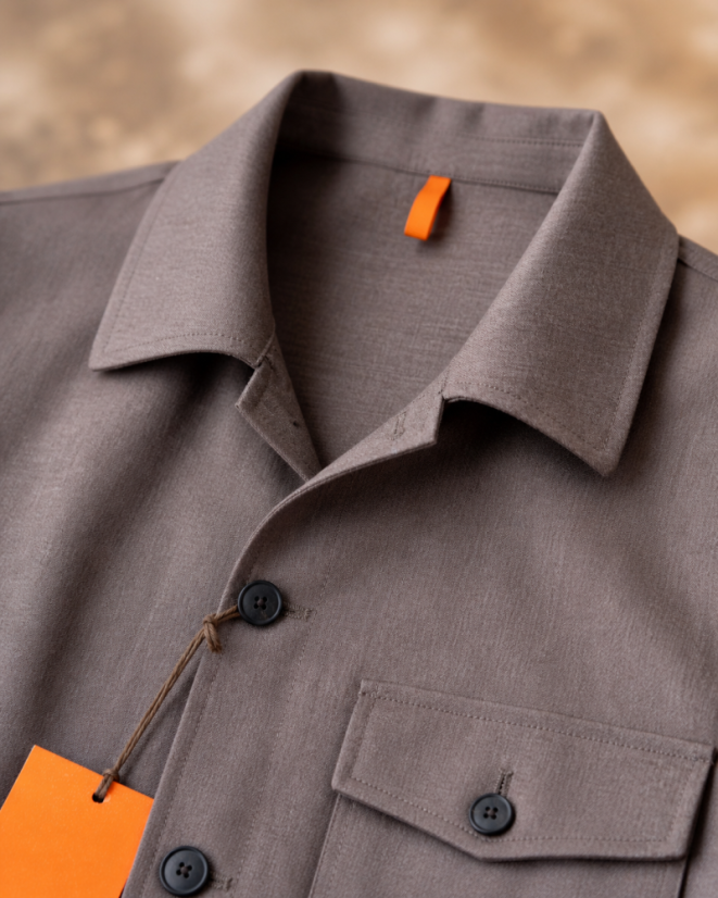 Scarano Napoli Brown Lightweight Flannel Overshirt