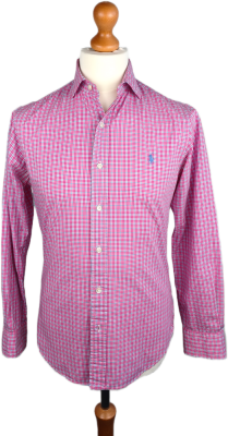 Ralph Lauren SLIM FIT | Růžová/Bílá Kostka, Stretch Materiál (Vel. M)