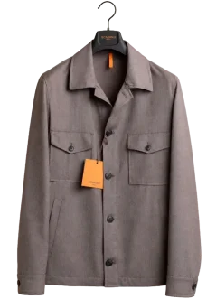 Scarano Napoli Brown Lightweight Flannel Overshirt