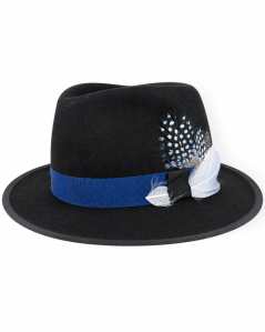 Fedora Tonak | Černá Plsť s Modrou Stuhou