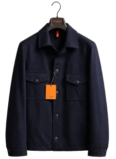 Scarano Napoli tmavě modrý bavlněný overshirt