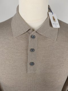 CARACCIOLO 1962 Knitted Polo Shirt | 20% Cashmere, Buttons (New)