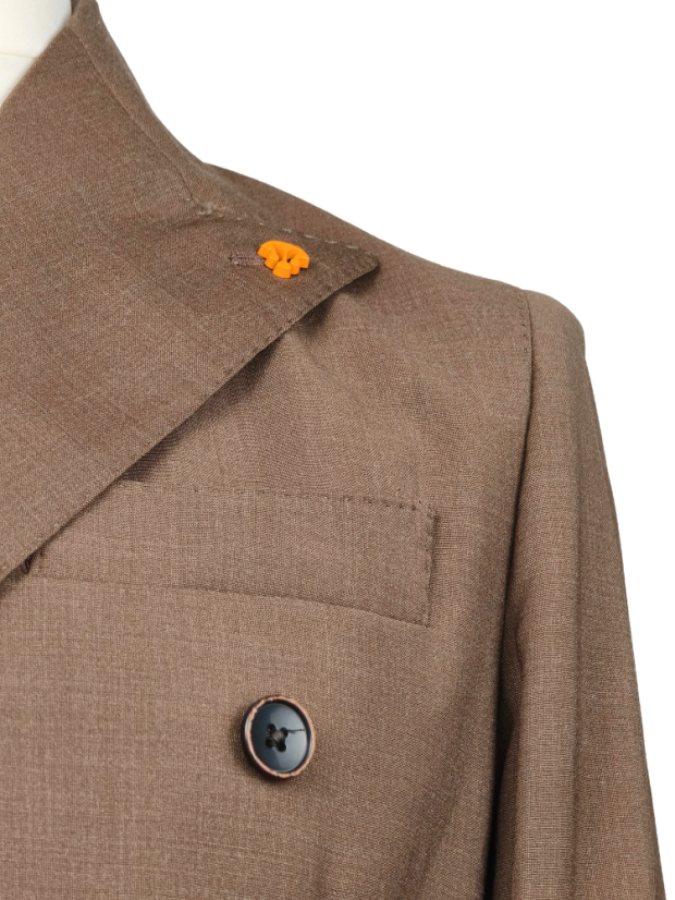 Scarano Napoli Double-Breasted Fresco Wool Blazer - Size: 50, Colour: Grey