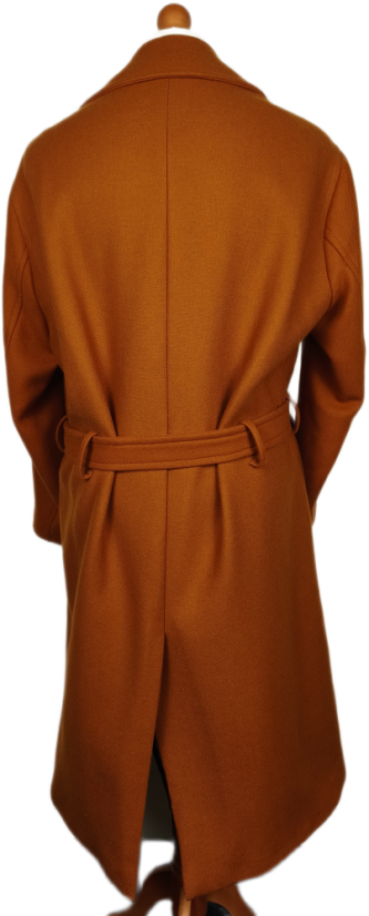 Kabát ZARA s Páskem | 75% Vlna, Rezavá/Oranžová (Vel. M/L)