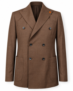 Scarano Napoli Double-Breasted Fresco Wool Blazer