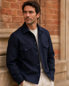 Scarano Napoli tmavě modrý bavlněný overshirt