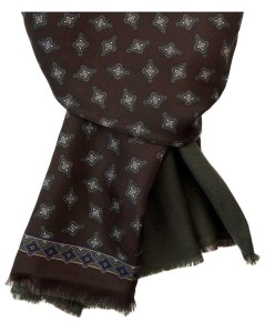 Oboustranná šála z hedvábí a kašmíru s diamantovým vzorem | Serà Fine Silk Oboustranná šála z hedvábí a kašmíru s diamantovým vzorem | Serà Fine Silk