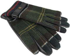 Rukavice BARBOUR | Pravá Kůže & Vlna Tartan