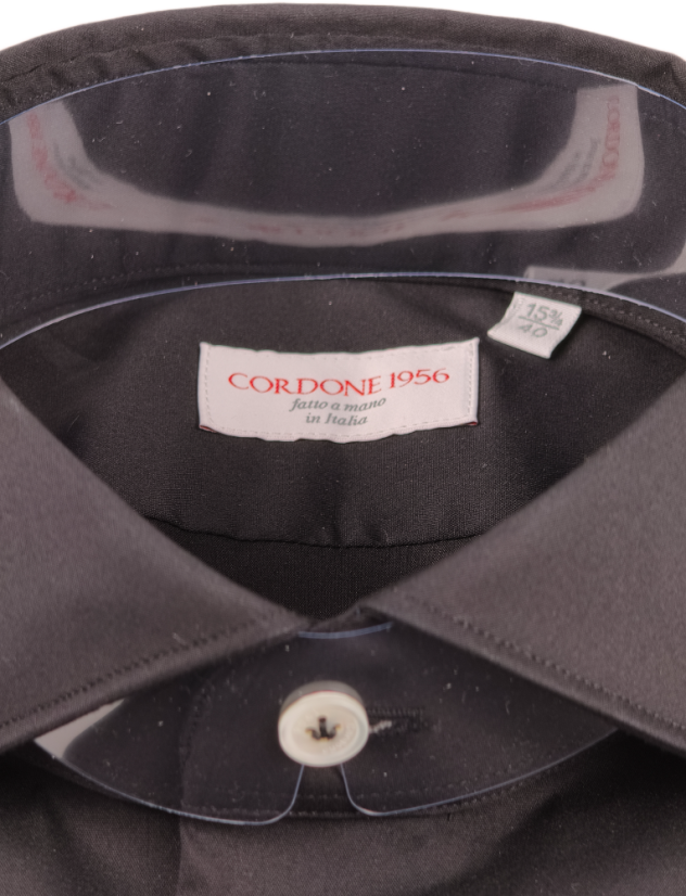 Cordone 1956 černá stretch popelín slim fit košile