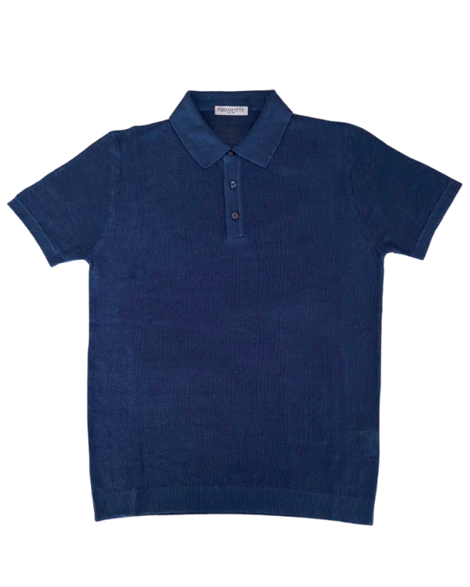 Polo triko  ze 100% lnu | Parramatta - Velikost: L, Barva: Modrá