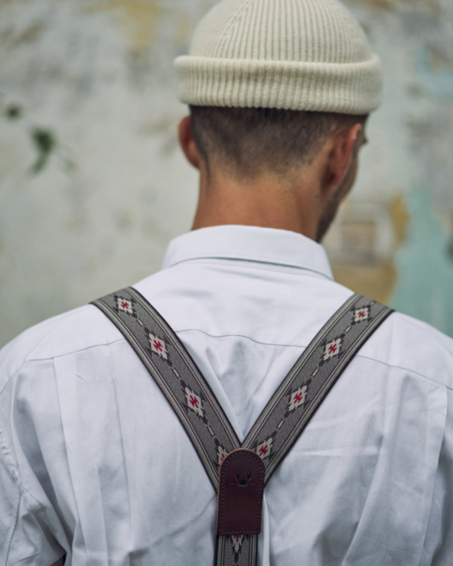Bertelles Selvedge Wide Braces with Aztec Pattern