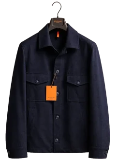 Scarano Napoli Navy Cotton Overshirt – Made in Italy