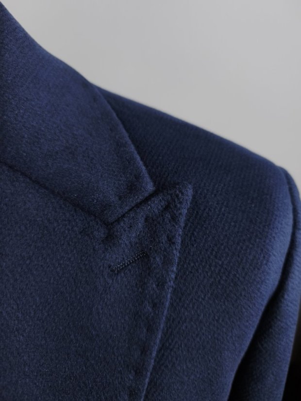 Caracciolo 1962 italský kabát 80 % vlna 20 % kašmír navy