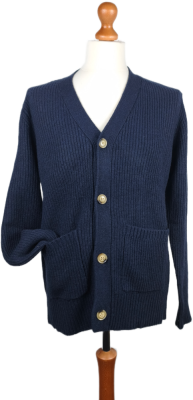 CARACCIOLO 1962 Cardigan | 20% Cashmere, Navy (New)