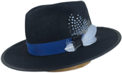 Fedora Tonak | Černá Plsť s Modrou Stuhou