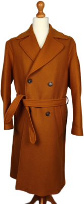 Kabát ZARA s Páskem | 75% Vlna, Rezavá/Oranžová (Vel. M/L)