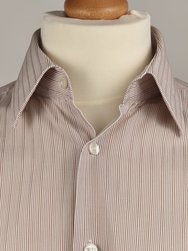 Klasická košile HUGO BOSS | Bordo proužek, 100% Bavlna (Vel. M)