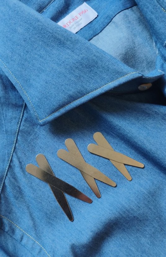 Stainless Steel Collar Stays | 3 Sizes - Size: 6,9 cm