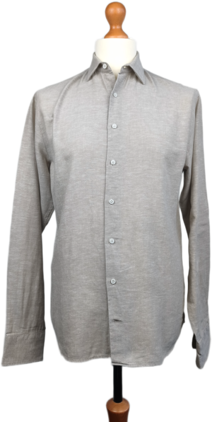 Pánská košile The Shirt Factory | LEN & BAVLNA, Slim Fit (Šedá | Vel. 39/M)