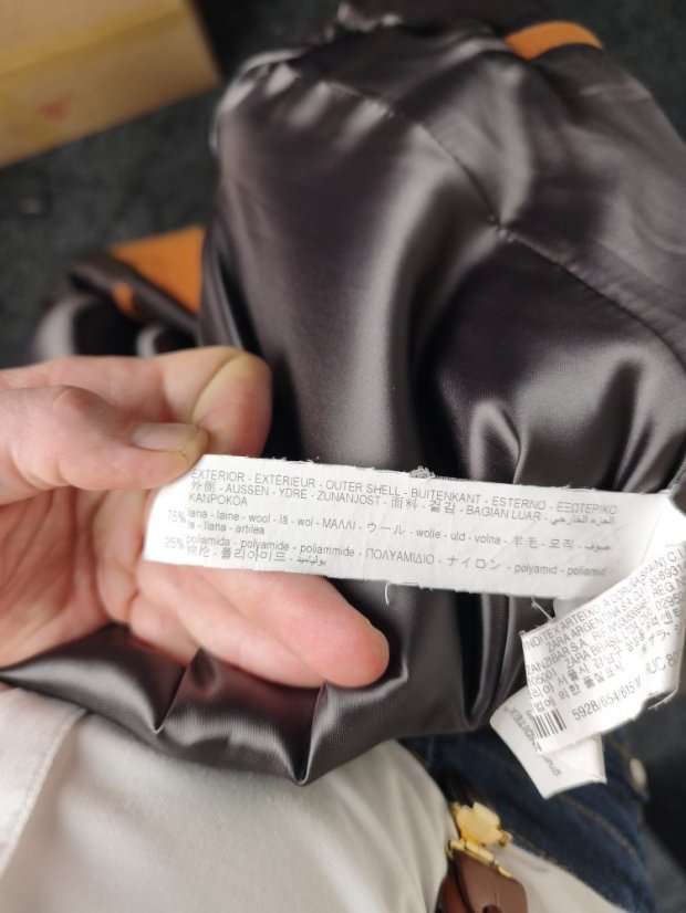 Kabát ZARA s Páskem | 75% Vlna, Rezavá/Oranžová (Vel. M/L)