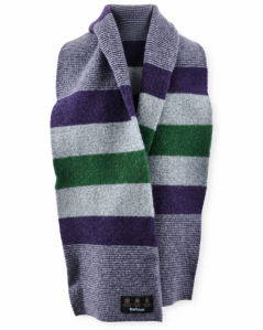 Classic Warm BARBOUR Scarf | 100% Lambswool (Gray-Purple)