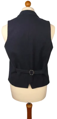 Vlněná Vesta s Klopami SPITALFIELDS | Navy Blue