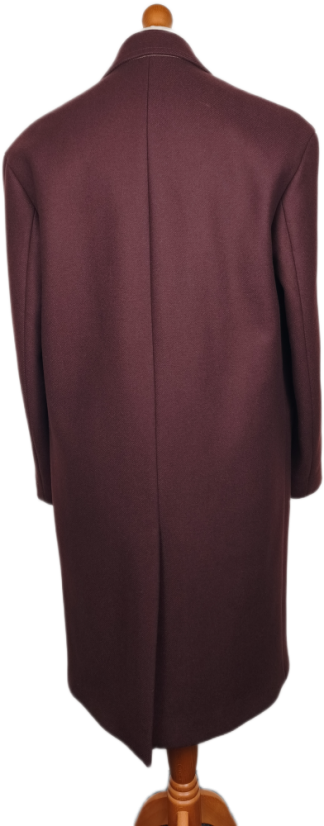 Kabát ZARA | Vlněná směs, Vínová/Bordó Vel. M/L