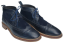 Blažek Navy Leather and Suede Brogue Ankle Boots