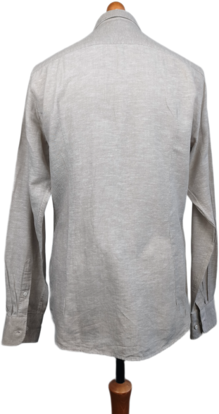 Pánská košile The Shirt Factory | LEN & BAVLNA, Slim Fit (Šedá | Vel. 39/M)