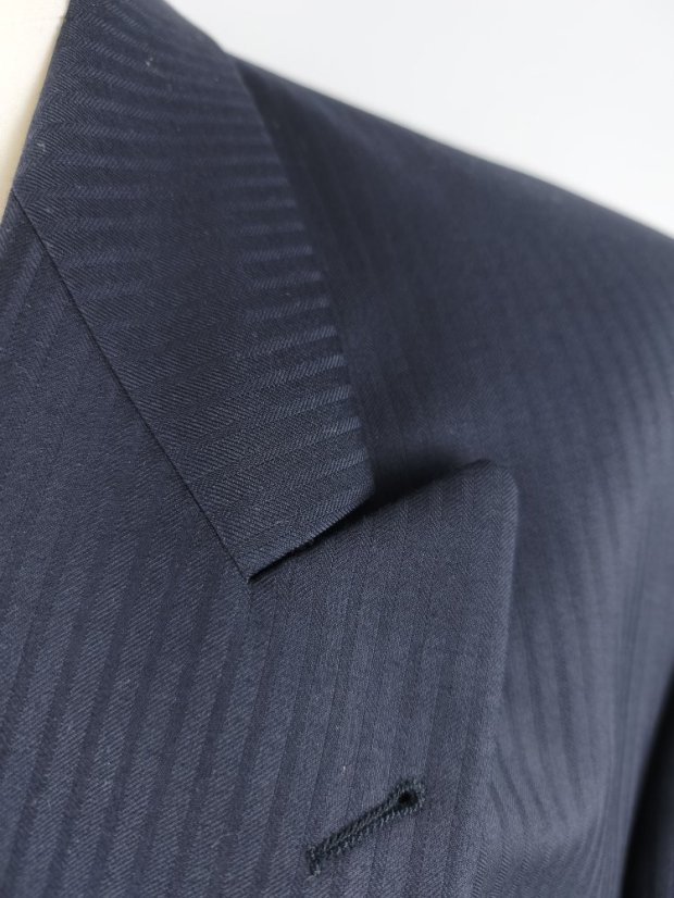 Dormeuil vintage double-breasted navy striped suit